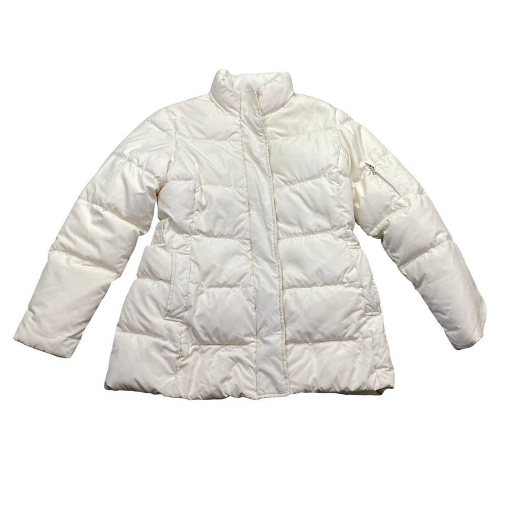 Lauren Ralph Lauren Petite Cream Down Puffer‎ Jacket Coat Ivory P/P Boho Outdoor